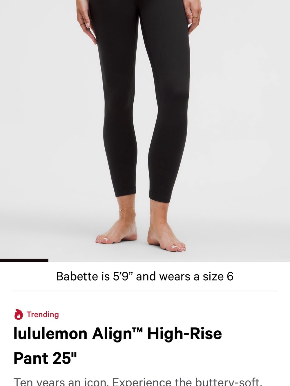 Lululemon align Black High-Rise Leggings size 4 in good condition, retail $98